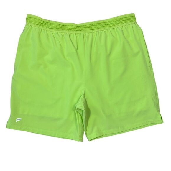Fabletics Men’s Lime Green Fundamental 7” Athletic Shorts - Picture 3 of 9